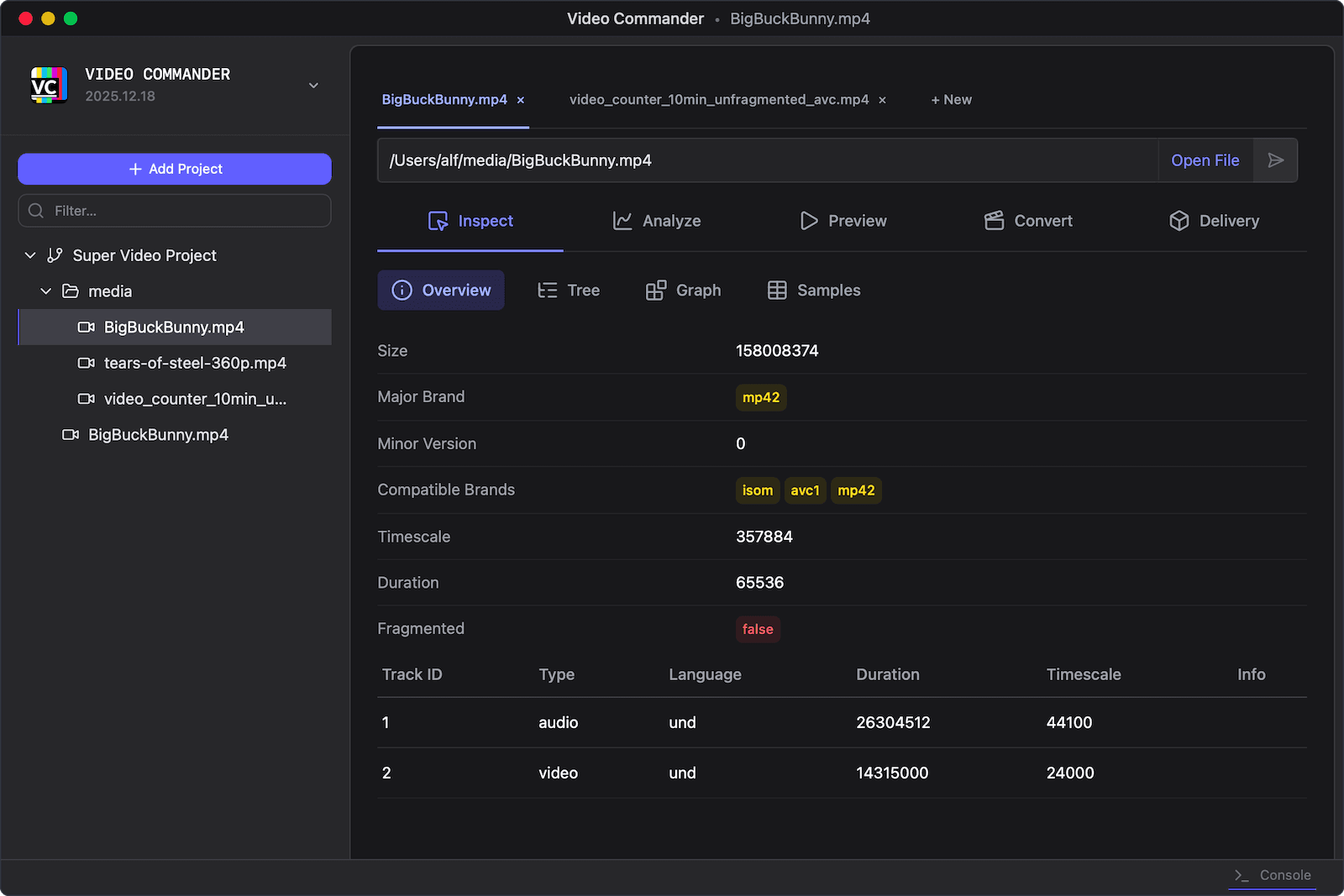 Video Commander - Media Info
