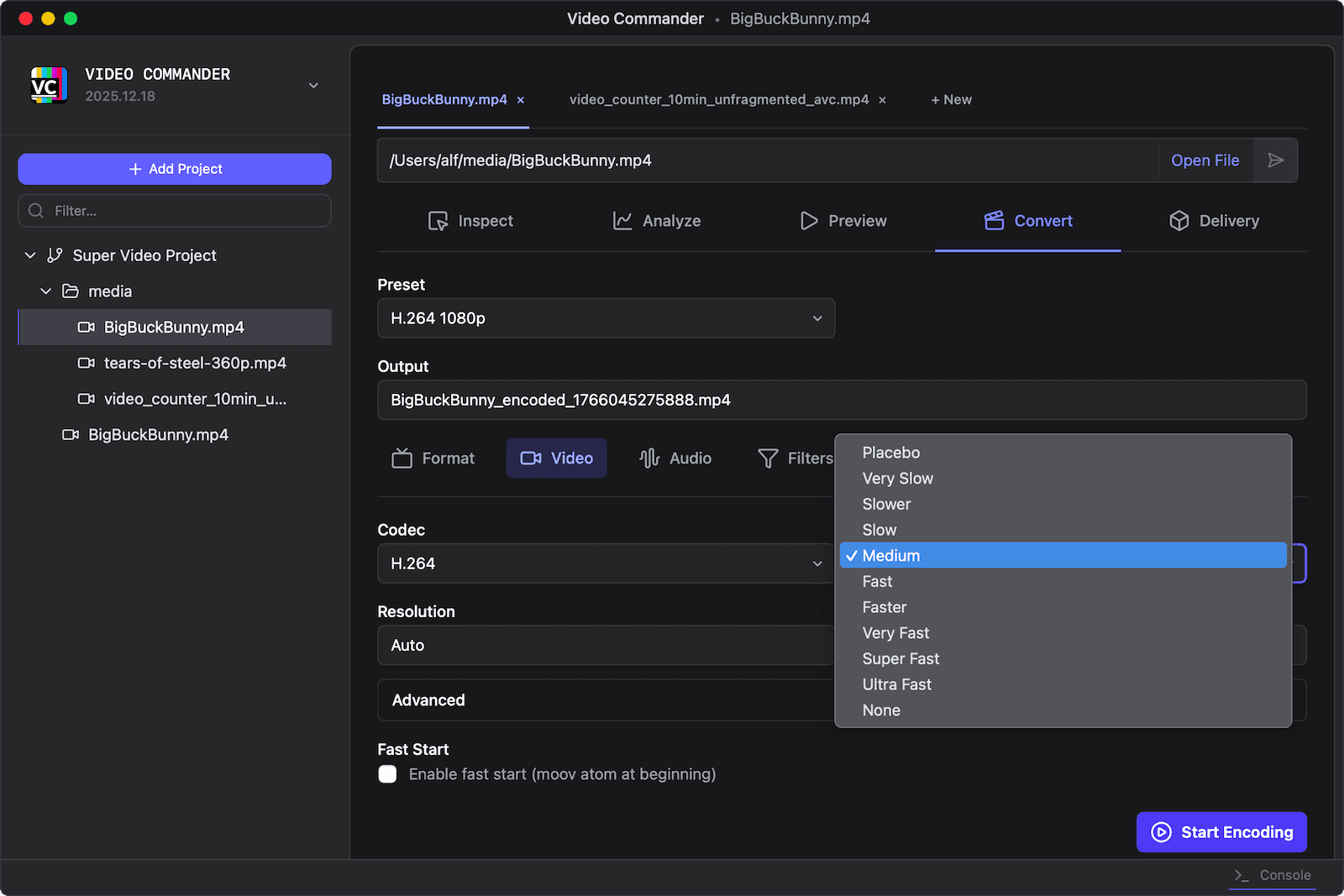 Screenshot of Video Commander Convert